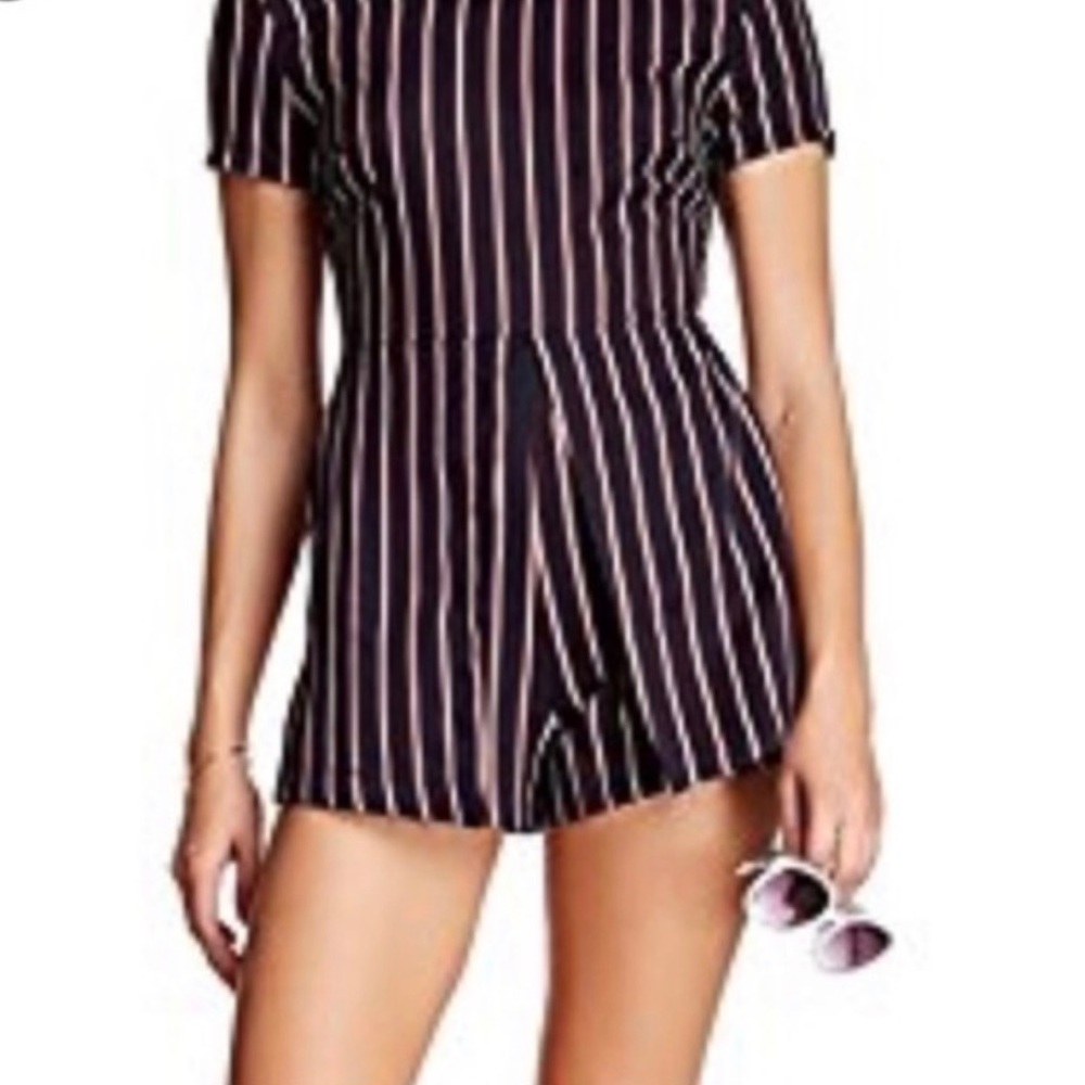 Lush navy striped romper *NWOT*